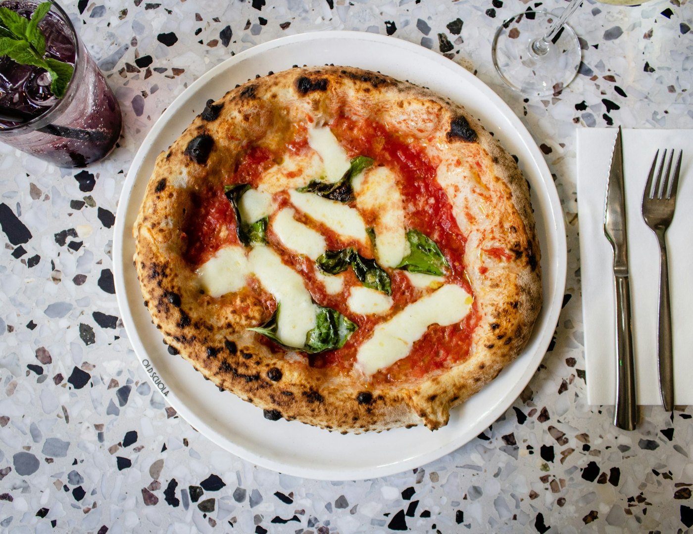 Pizza vista de cima